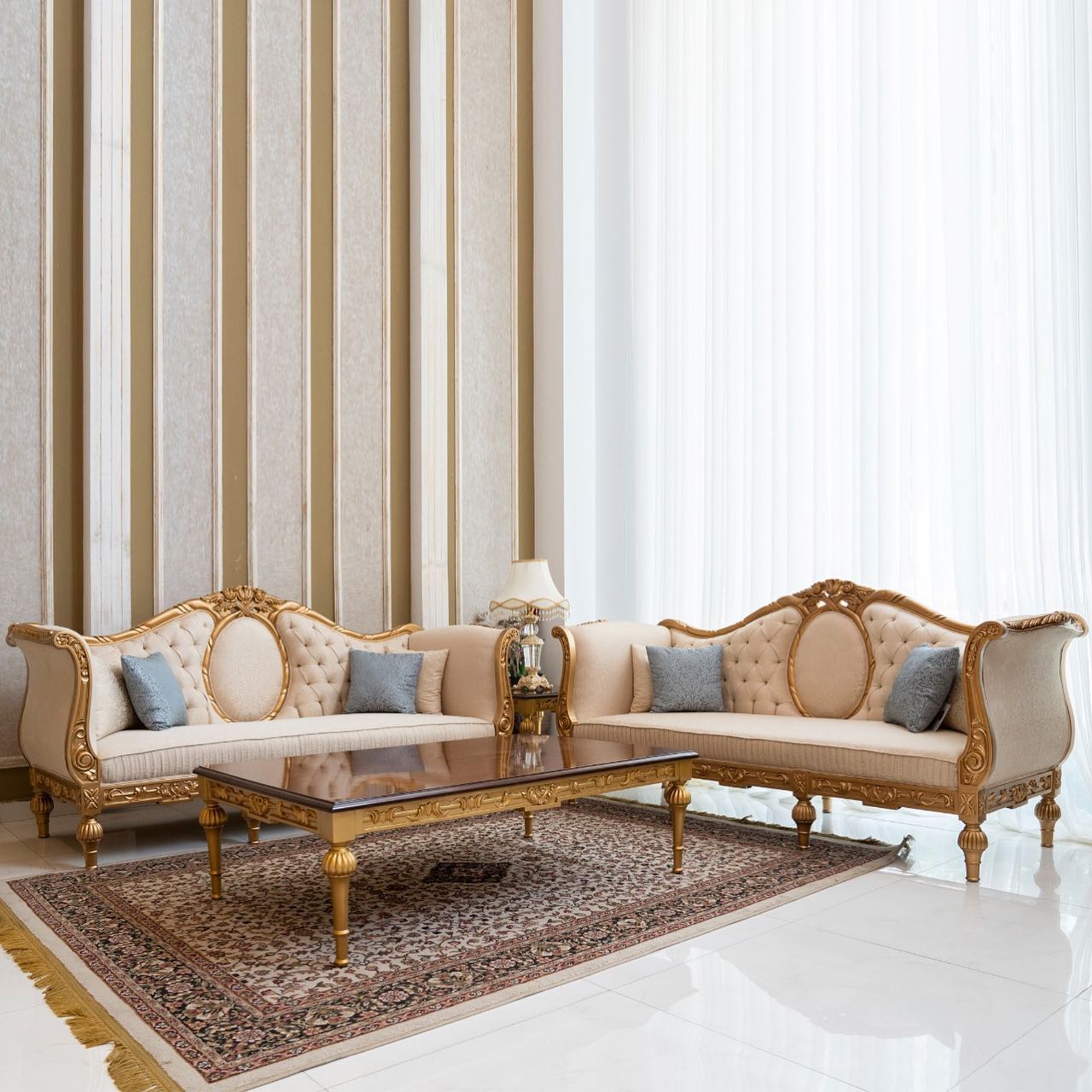 French Curved Chinioti Sofa Set