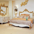 White Gold Crown Bed Set