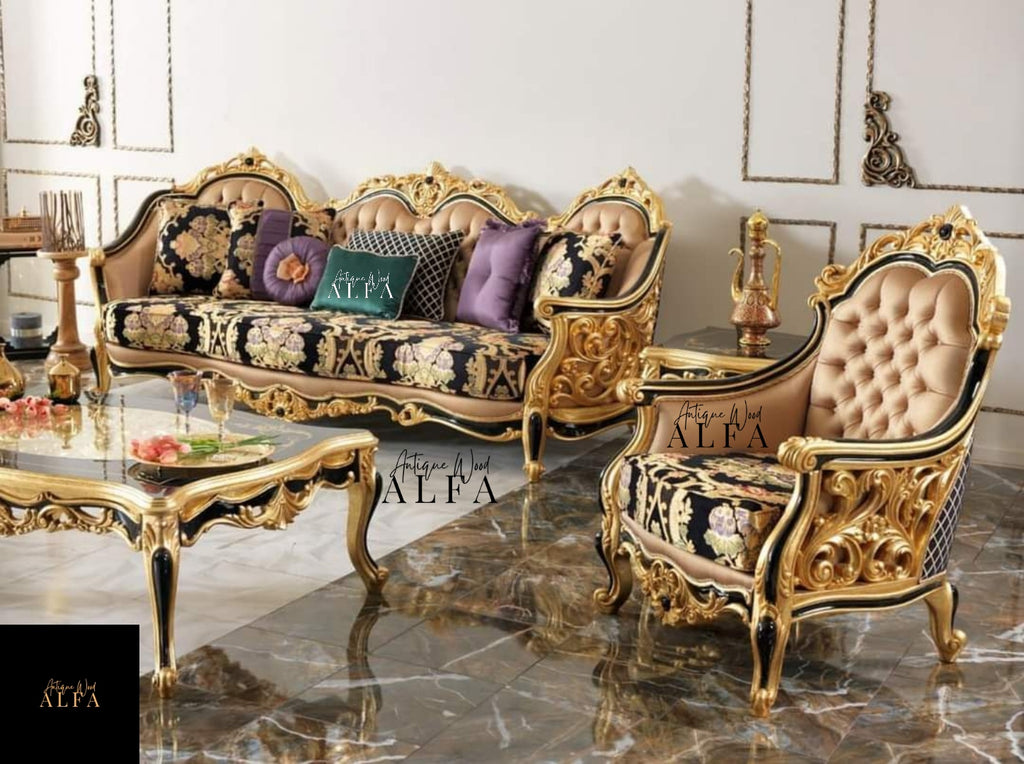 Side Carving Sofa Set
