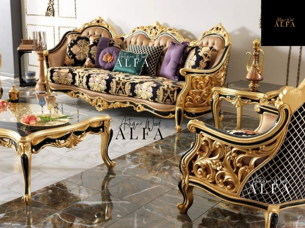 Side Carving Sofa Set